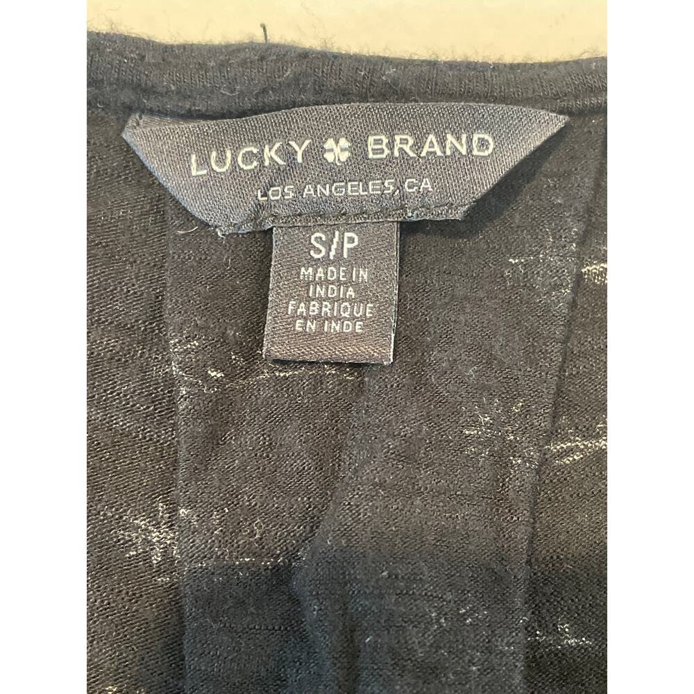 Lucky Brand Size S Black & White Boho Sleeveless Top - Picture 5 of 6